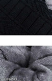 Arcylic unisex woven winter cap set with soft fur inside, self-designed pattern for warm and comfortable outdoor/indoor activities