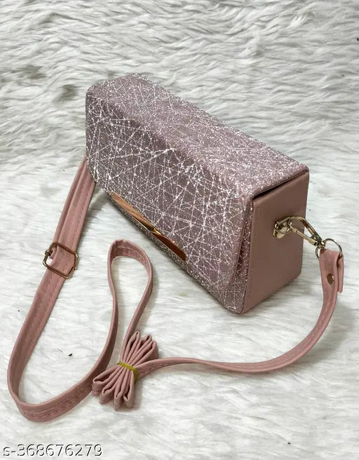 Ladies pink floral sling bag