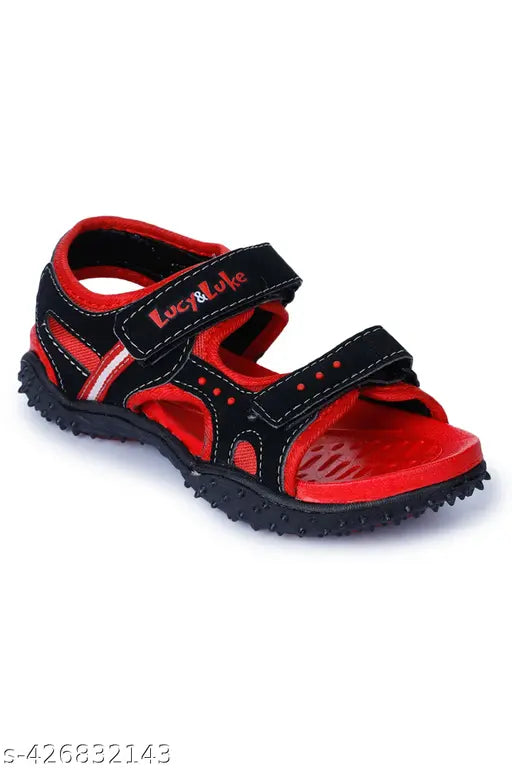 Red and black kids casual sandal