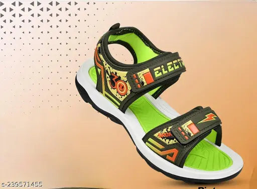 Black and yellow kids sports sandal with Velcro closure