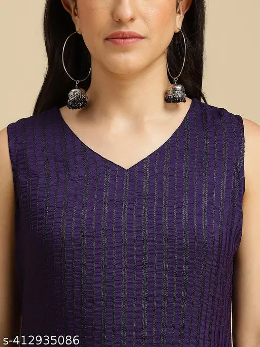 Royal blue silk blend kurta set with matching dupatta