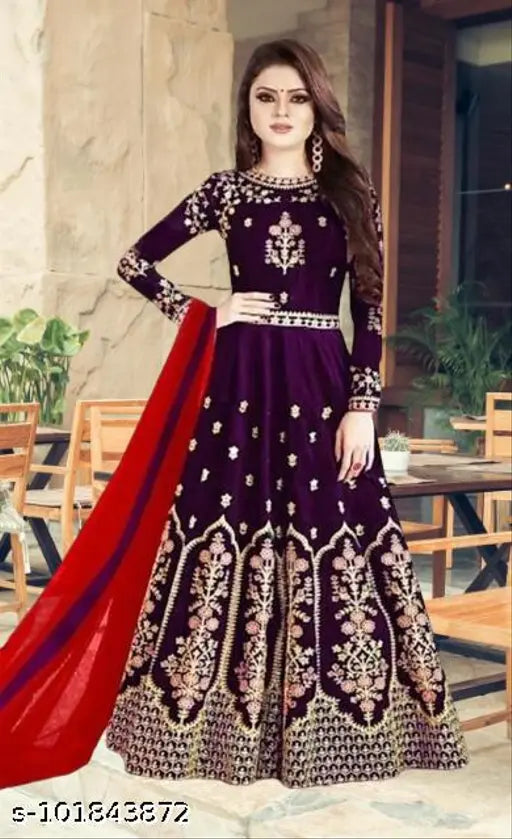Indian semi-stitch maxi dress in Amazing Manohari design, available in various sizes