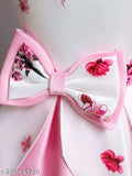 Cotton satin printed net kid's party frock, 4-5 years, full sleeve and sleeveless options available