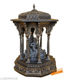 6.5-inch poly resin Chatrapati Shivaji Maharaj Statue with LED light, Indian antique art for home or car decor