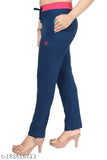Teal women's cotton plain jogging pants with side pockets, solid