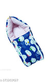 Stylish cotton sleeveless baby sleeping bag with printed net pattern - Indian design for 0-3 months