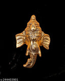 Gold plated Ganesh idol, traditional decorative showpiece for room, 3.5cm x 13.5cm x 22cm, handcrafted in India