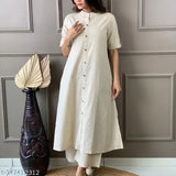 Cotton Aline Kurti Set with Palazzos - Indian designer khantha fine cotton outfit