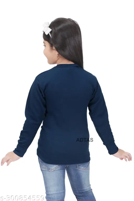 Maroon woolen round neck full sleeves T-shirt inner sweater for kids, size 2-8 years