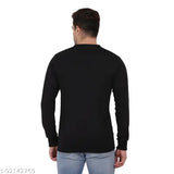 Men's solid cotton full sleeve t-shirt, comfortable & stretchable, pair with jeans or trousers
