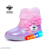 Stylish synthetic casual LED light shoes for girls, size variety from newborn to 10 years old