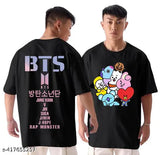 Black BTS Bangtan Boys Kpop fan art oversize hoodie, unisex up to 5XL. Cotton three-quarter sleeves with Jujutsu Kaisen anime print. Representing your love for the anime and Yuji Itadori character. Made in India