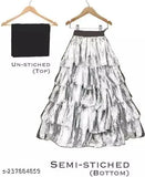 Embroidered satin lehenga choli for girls (1-2 years), Indian designer net dupatta