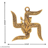 Metal wall hanging, Indian handicraft with Satik and Ganesh design - enhances office or room decor, versatile for doors and windows