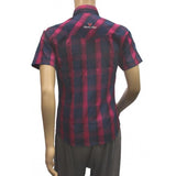 Blue cotton men's casual shirt, half sleeve; purple cotton men's casual shirt, half sleeve - versatile wardrobe essentials for men