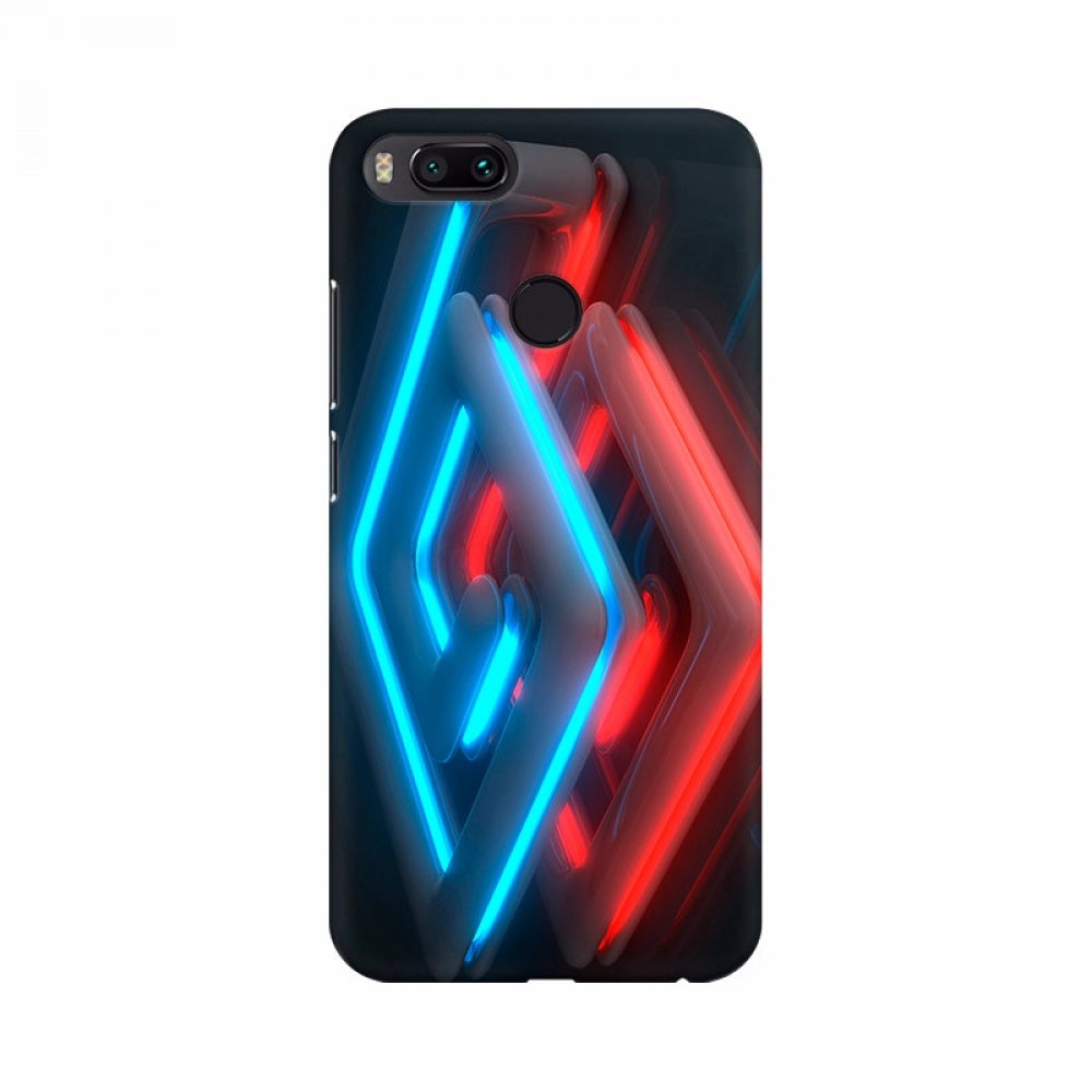 3D Lighting Effect Mobile case cover, blue & red neon lines, silicone material.