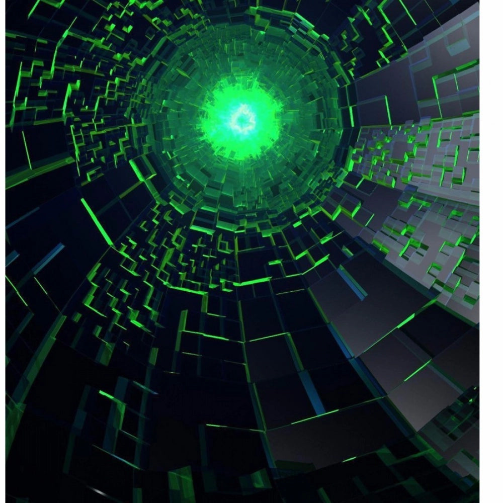 3D Green Color Mobile Case Cover: Pixelated, futuristic design case.