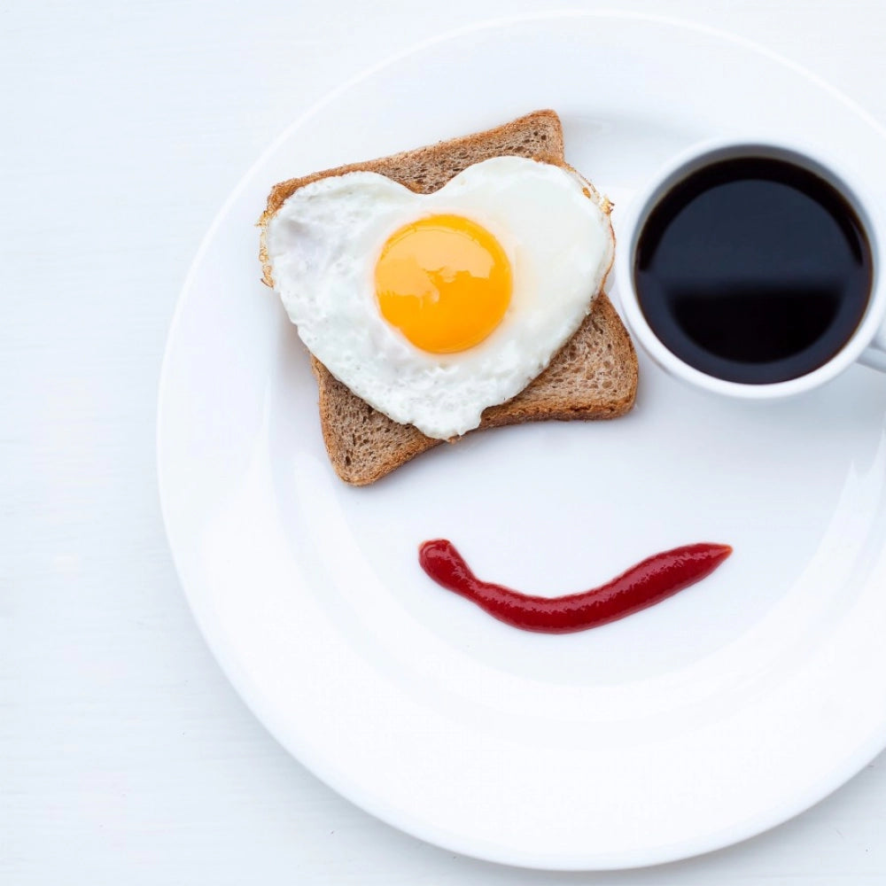 Black emoji breakfast phone case, soft silicone material, cute design.
