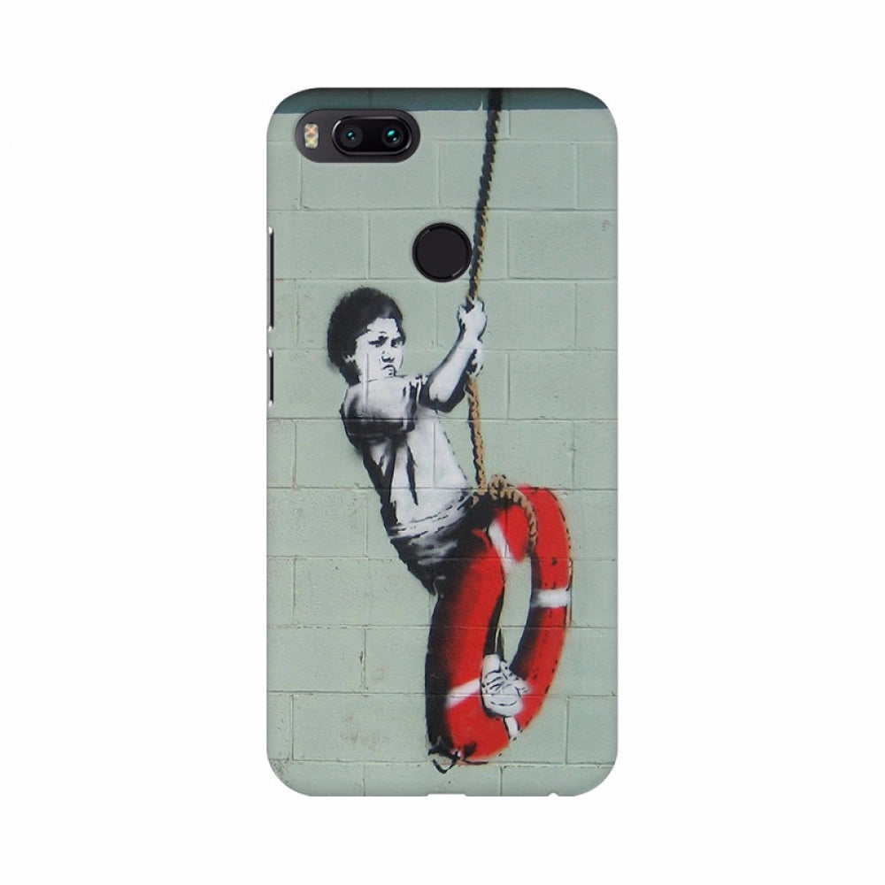 Blue polyurethane mobile case cover for boy's safety rings drawing design, protective and lightweight