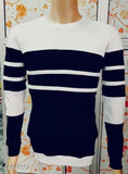 New trendy men's cotton long-sleeve colorblocked t-shirt, vibrant design in sizes M(36in/27in), L(38in/28in), XL(40in/29in)