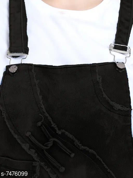Denim sleeveless dungaree jumpsuit for fashion-forward women, solid color with sizes L, XL, and XXL from India