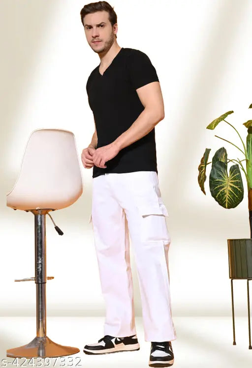 White denim loose fit pocket jeans by Jeancherry, pre-shrunk and pill-resistant for long-lasting style and comfort. Baggy fit with classic pocket design for effortless style and comfort. Available sizes: 28, 30, 32, 34 (Waist 28/30/32/34, Length 42 in, Hip 44/46/48/50). Made in India