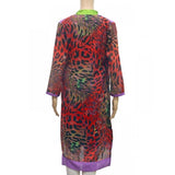 Multi-color rayon women's kurti, breathable V-neck with 3/4 sleeves, XXL size, length 41 inches