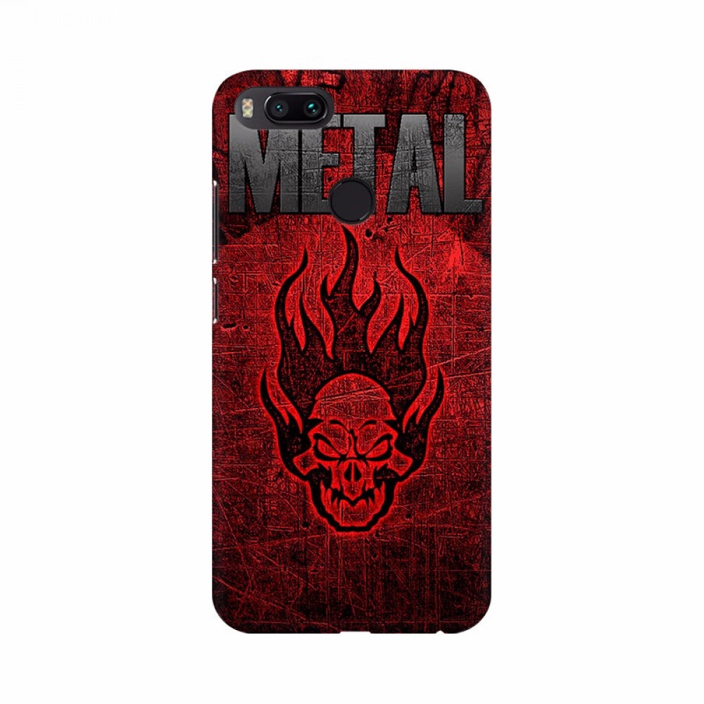 Metal red skull mobile case cover - 100% brand new, high-quality, lightweight protection for all phones with access to buttons, lens, and camera