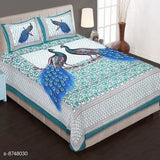 Jaipuri Traditional Sanganeri Print 144 TC Cotton Double Size Bedsheet with 2 Pillow Covers