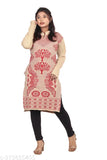 Woolen kurta, blue and red paisley pattern, long sleeve for women