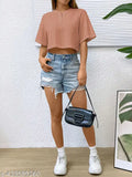 Indian-made waffle cotton button down, short sleeve crop top - festive, stylish fit for women