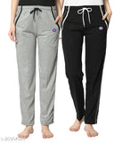 Multi-colored women's pajama pants, 2 pockets, soft fabric, elastic waistband
