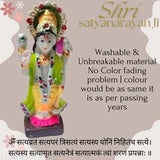 Multi-colored PVC unbreakable Lord Satyanarayan/Vishnu Bhagwan Murti (15CM), religious decorative pooja statue for home or office