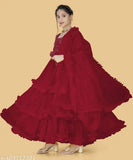 Embellished net party gown, trendy kids outfit for special occasions. Short sleeves, size 5-16 years, made in India