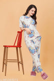 Women's polycotton fancy t-shirt & pyjama set, printed activewear tracksuit for women, India origin