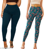 Imported printed lycra leggings for women, high-quality imported joggers with black lining, sizes 26-36 inches from India