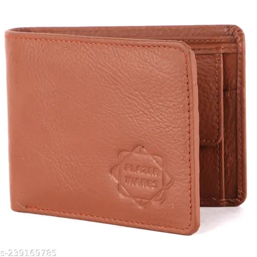 Leather tan wallet for men, 5 compartment plaza ware, free size, made in India
