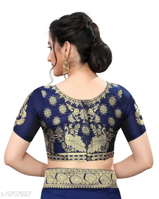 Vichitra silk saree with banarasi blouse, intricate zari woven pattern, Indian traditional wear