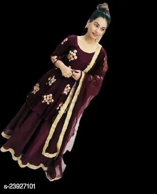 A red and black kameez for women
