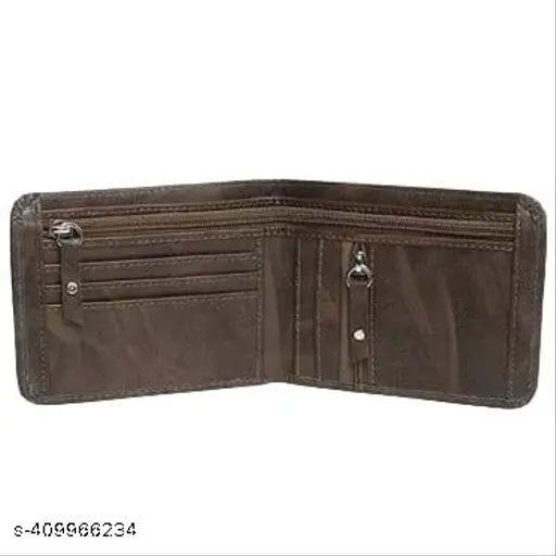 Black faux leather mini wallet by Zubex for men, features 4 card slots and solid design, ideal accessory for everyday use