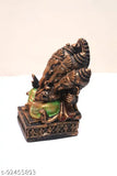 Marble dust panchmukhi Ganesha figurines, intricately detailed antique gold finish statues for spiritual home decor