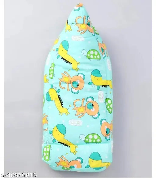 Green cotton new born baby sleeping bag by Online Traders, 0-9 months age group with long sleeves