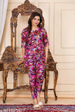 Rayon printed night suit top and pyjama coord set, Indian-made rayon nightwear with short sleeves