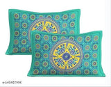 Pure 100 cotton Jaipuri double bedsheet (90x100), vibrant Rajasthani design, 144 thread count, set includes 2 pillow covers
