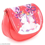 Cartoon character crossbody shoulder handbag with a heart, stars, and rainbows