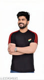 Black Commando Indian Army cotton blend t-shirt for men, short sleeves with printed design