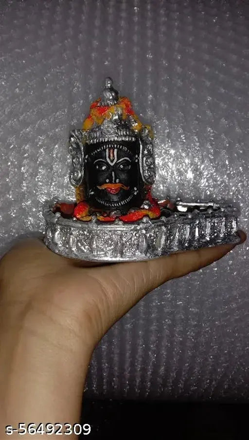 Multicolor poly resin Shivling idol, handcrafted Baba Mahakaaleshwar for temple worship, car dashboard
