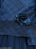 Navy Blue embellished net hilow dress for girls party wear, 1-2 years, India origin