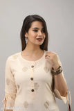 Mauka womens rayon printed tassel kurta with tiered sharara
