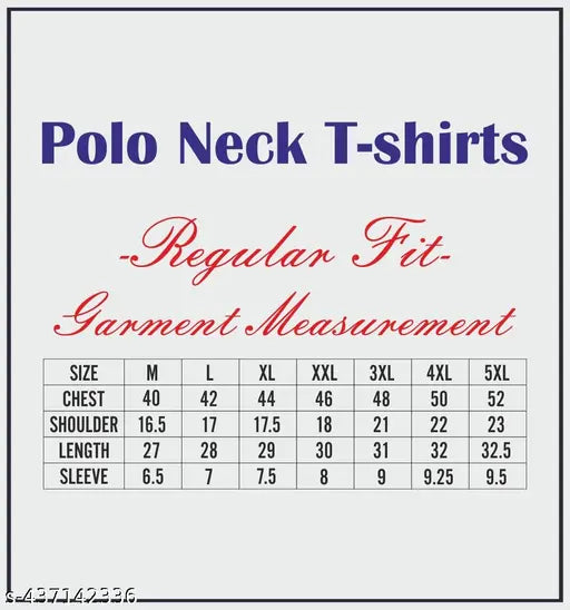 Men's cotton blend polo t-shirt with logo on chest, short sleeves, sizes M to XXXL